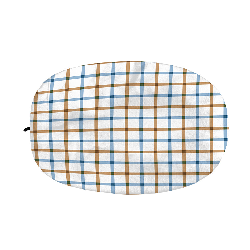 Blue And Brown Tattersall Pattern Print Car Side Mirror Covers