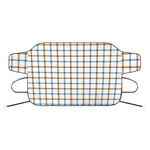 Blue And Brown Tattersall Pattern Print Car Windshield Snow Cover