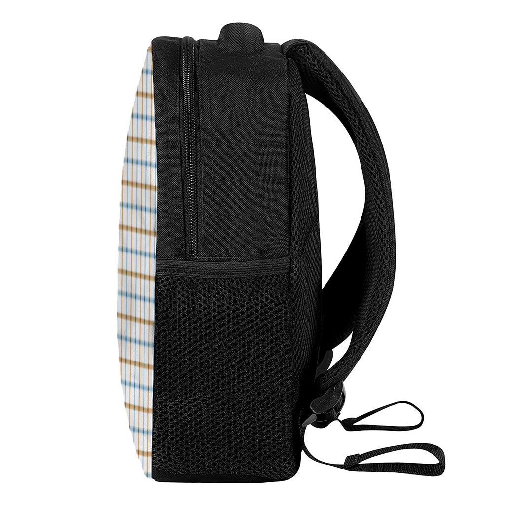 Blue And Brown Tattersall Pattern Print Casual Backpack
