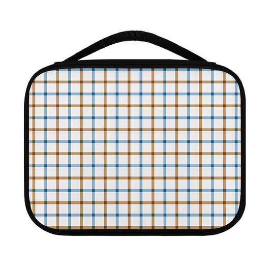 Blue And Brown Tattersall Pattern Print Classic Bible Case