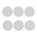 Blue And Brown Tattersall Pattern Print Coaster Set