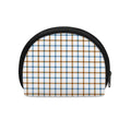 Blue And Brown Tattersall Pattern Print Coin Purse