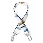 Blue And Brown Tattersall Pattern Print Dog Seat Belt