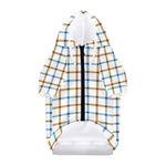 Blue And Brown Tattersall Pattern Print Dog Zip Up Hoodie