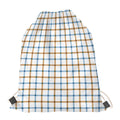 Blue And Brown Tattersall Pattern Print Drawstring Bag