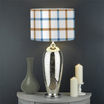 Blue And Brown Tattersall Pattern Print Drum Lamp Shade