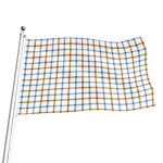 Blue And Brown Tattersall Pattern Print Flag