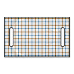 Blue And Brown Tattersall Pattern Print Golf Cart Seat Cover