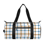 Blue And Brown Tattersall Pattern Print Gym Bag