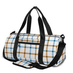 Blue And Brown Tattersall Pattern Print Gym Bag