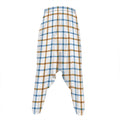 Blue And Brown Tattersall Pattern Print Hammer Pants