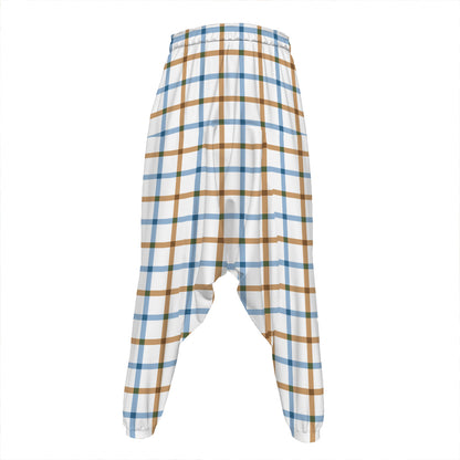 Blue And Brown Tattersall Pattern Print Hammer Pants