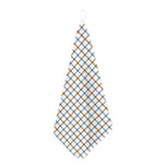 Blue And Brown Tattersall Pattern Print Hand Towel