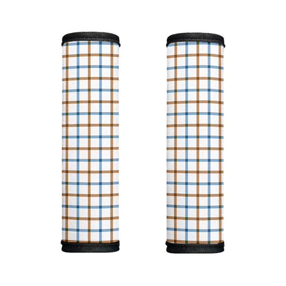 Blue And Brown Tattersall Pattern Print Handle Covers