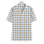 Blue And Brown Tattersall Pattern Print Hawaiian Shirt
