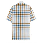 Blue And Brown Tattersall Pattern Print Hawaiian Shirt