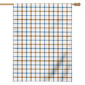 Blue And Brown Tattersall Pattern Print House Flag