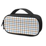 Blue And Brown Tattersall Pattern Print Insulin Cooler Travel Case