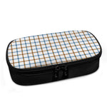 Blue And Brown Tattersall Pattern Print Insulin Cooler Travel Case
