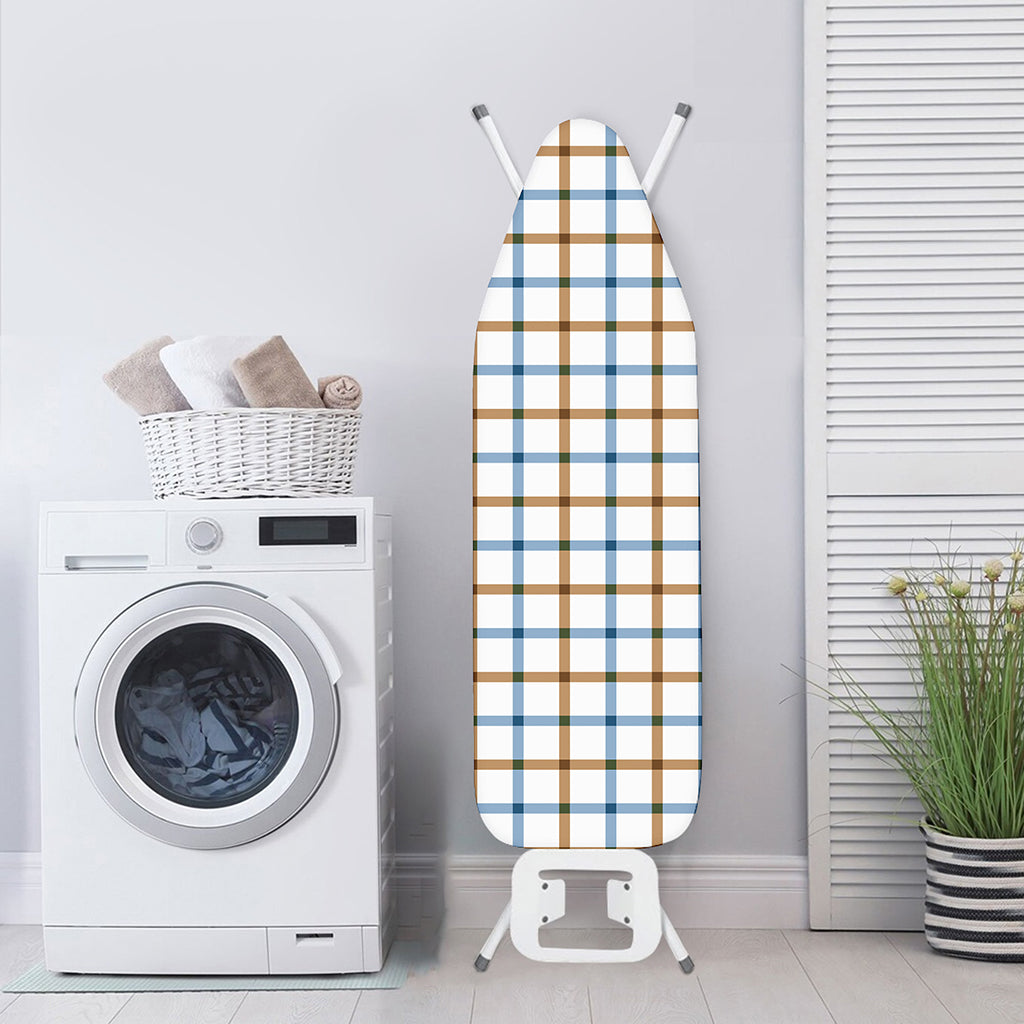 Blue And Brown Tattersall Pattern Print Ironing Board Cover