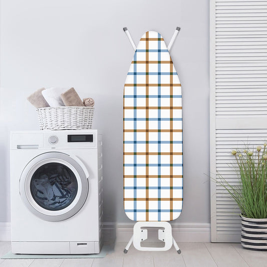 Blue And Brown Tattersall Pattern Print Ironing Board Cover