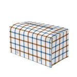 Blue And Brown Tattersall Pattern Print Leather Tissue Box Cover