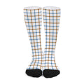 Blue And Brown Tattersall Pattern Print Long Socks