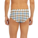 Blue And Brown Tattersall Pattern Print Men's Briefs
