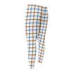 Blue And Brown Tattersall Pattern Print Men's Compression Pants