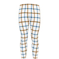 Blue And Brown Tattersall Pattern Print Men's Leggings