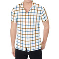 Blue And Brown Tattersall Pattern Print Men's Shirt