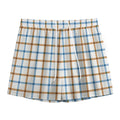 Blue And Brown Tattersall Pattern Print Mesh Shorts