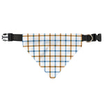 Blue And Brown Tattersall Pattern Print Over The Collar Dog Bandana