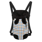 Blue And Brown Tattersall Pattern Print Pet Carrier Backpack