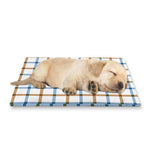 Blue And Brown Tattersall Pattern Print Pet Cooling Mat Cover