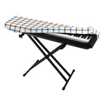 Blue And Brown Tattersall Pattern Print Piano Keyboard Cover