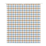 Blue And Brown Tattersall Pattern Print Polyester Shower Curtain