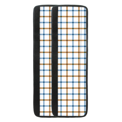 Blue And Brown Tattersall Pattern Print Refrigerator Handle Covers
