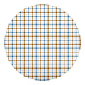 Blue And Brown Tattersall Pattern Print Round Blanket