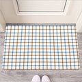 Blue And Brown Tattersall Pattern Print Rubber Doormat