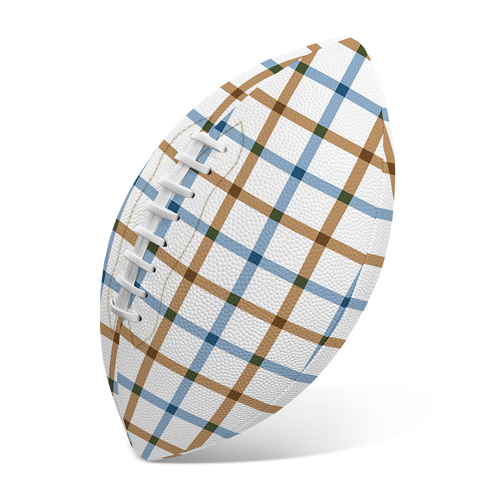Blue And Brown Tattersall Pattern Print Rugby Ball