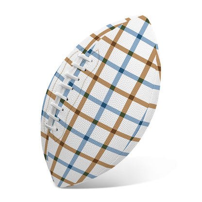 Blue And Brown Tattersall Pattern Print Rugby Ball