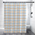 Blue And Brown Tattersall Pattern Print Shower Curtain