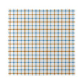 Blue And Brown Tattersall Pattern Print Silk Bandana