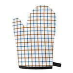 Blue And Brown Tattersall Pattern Print Single Oven Mitt