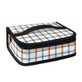 Blue And Brown Tattersall Pattern Print Small Lunch Bag