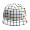 Blue And Brown Tattersall Pattern Print Snapback Cap