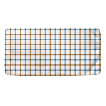 Blue And Brown Tattersall Pattern Print Towel