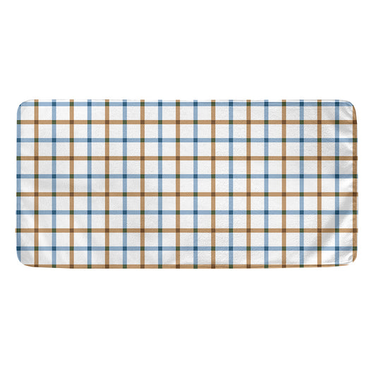 Blue And Brown Tattersall Pattern Print Towel