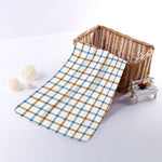 Blue And Brown Tattersall Pattern Print Towel